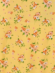Peter Pan Collar Tie Neck Short Sleeve A-Line Belted Floral Dress