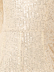Sequin One Shoulder See Through Wide Legs Party Jumpsuit