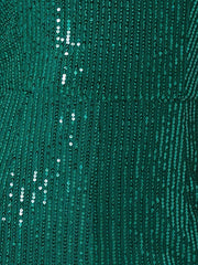 Sequin One Shoulder See Through Wide Legs Party Jumpsuit