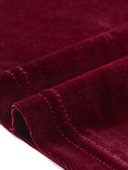 Velvet Round Neck Puff Long Sleeve Casual Pullover Blouse