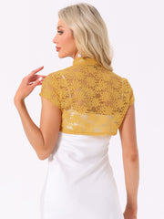 Lace Cardigan Stand Collar Short Elegant Shrug