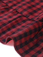 Gingham Checks Ruffled Peter Pan Collar 1960s Vintage Mini Dress