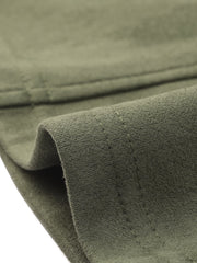 Faux Suede Lapel Collar Long Sleeve Casual Work Office Jacket
