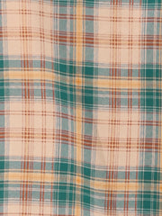 Bow Tie Neck Grid Checks Shirt Office Work Tops Blouse