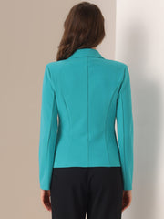 Solid Work Office Lapel Collar Stretch Jacket Suit Blazer