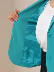 Solid Work Office Lapel Collar Stretch Jacket Suit Blazer