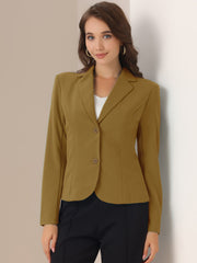Solid Work Office Lapel Collar Stretch Jacket Suit Blazer