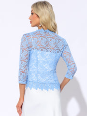 Floral Lace Evening 3/4 Sleeves Formal Elegant Bolero Shrugs