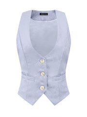 Vintage Button Up Jacquard Steampunk Waistcoat Suit Vest