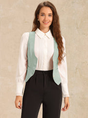 Vintage Button Up Jacquard Steampunk Waistcoat Suit Vest