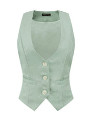 Vintage Button Up Jacquard Steampunk Waistcoat Suit Vest