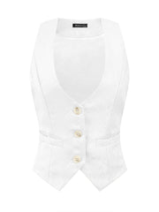 Vintage Button Up Jacquard Steampunk Waistcoat Suit Vest