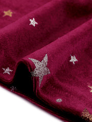 Shiny Stars Print Sleeveless Swing Mini Velvet Dress