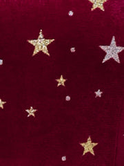 Shiny Stars Print Sleeveless Swing Mini Velvet Dress