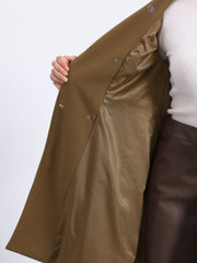 Stand Collar Double Breasted Pocket Long Sleeve A-Line Winter Coats