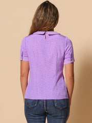 Peter Pan Collar Vintage Polka Dots Short Sleeves Blouse