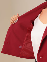 Notched Lapel Collar Casual Office Blazers Cropped Jacket