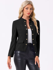 Open Front Blazers Casual Long Sleeve Buttons Office Suit Jacket