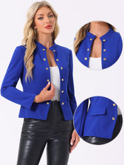 Open Front Blazers Casual Long Sleeve Buttons Office Suit Jacket