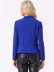 Open Front Blazers Casual Long Sleeve Buttons Office Suit Jacket