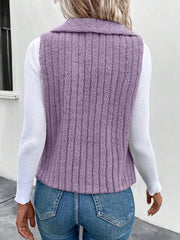 Polar Fleece Faux Fur Sleeveless Solid Color Vest