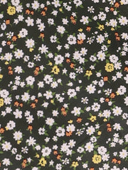 Floral Peasant Elastic Waist A-Line Ditsy Leave Midi Skirt