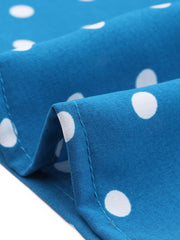 Polka Dots Print V Neck Short Sleeve Elegant Work Office Tops