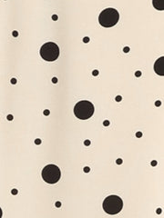 Polka Dots Print V Neck Short Sleeve Elegant Work Office Tops