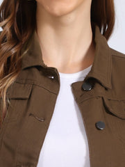 Buttoned Chest Flap Pocket Washed Denim Jacket Vest
