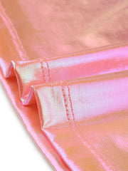 Glitter Metallic Short Sleeve Shiny Multicolor Blouse