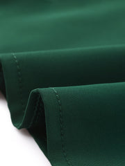 Office Keyhole Pleated Front Ruched 3/4 Sleeve Chiffon Blouse