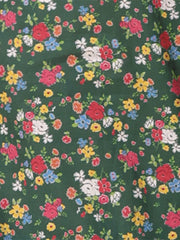 Puff Sleeve Shirt Point Collar Top Button Down Floral Blouse