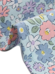 Puff Sleeve Shirt Point Collar Top Button Down Floral Blouse