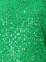 Sequin Top Round Neck Short Sleeve Party Clubwear Blouse