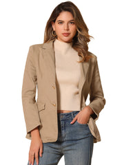 Notched Lapel Denim Single Breasted Shoulder Pad Blazer Jackets