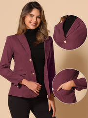 Notched Lapel Denim Single Breasted Shoulder Pad Blazer Jackets
