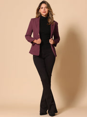 Notched Lapel Denim Single Breasted Shoulder Pad Blazer Jackets