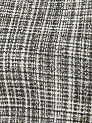 Tweed Plaid Sleeveless Crew Neck Buckle Decor Blouse