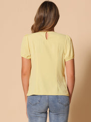 Puff Sleeve Tops Peter Pan Collar Blouse