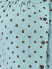 Short Sleeve Tops Vintage Polka Dots Button Up Shirt