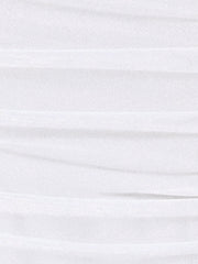 Mesh Sheer Mock Neck Ruch Cocktail Bodycon Midi Dress