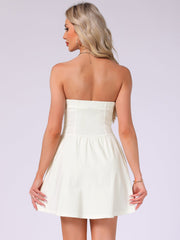 Strapless Sweetheart Neck Fit And Flare Mini Tube Top Dress