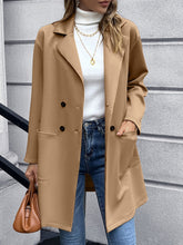 Solid Color Double-Breasted Mid-Length Jacket