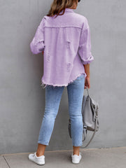 Long Sleeves Button Down Denim Jean Jacket
