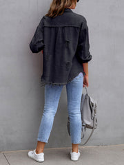 Long Sleeves Button Down Denim Jean Jacket