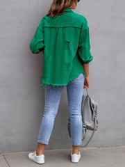 Long Sleeves Button Down Denim Jean Jacket