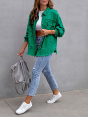 Long Sleeves Button Down Denim Jean Jacket