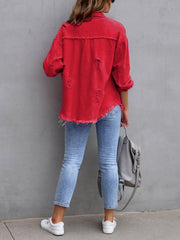 Long Sleeves Button Down Denim Jean Jacket