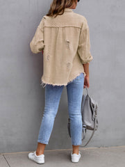Long Sleeves Button Down Denim Jean Jacket