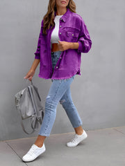 Long Sleeves Button Down Denim Jean Jacket